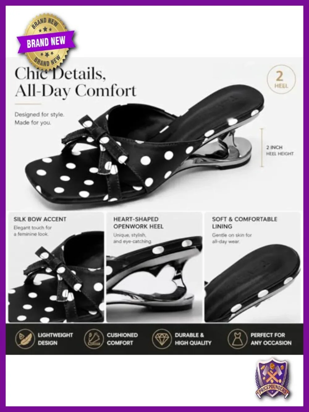 Faux Leather Polka Dot Bow Wedge Mule Slides Square Toe Slip On Dress Sandals